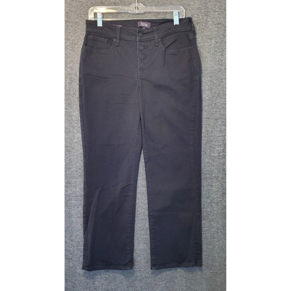 NYDJ Jeans Women's Size 6 Marilyn Straight Black Wash Lift Tuck Technology